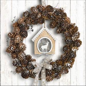 AMB.33315650 Pine Cone Wreath papírszalvéta 33x33cm, 20db-os