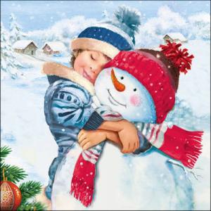 AMB.33316485 Sweet Snowman papírszalvéta 33x33cm, 20db-os