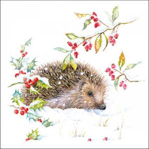 AMB.33316595 Hedgehog In Winter papírszalvéta 33x33cm, 20db-os