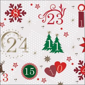 AMB.33316615 Advent Calendar papírszalvéta 33x33cm, 20db-os