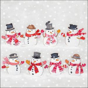 AMB.33317805 Dancing snowmen papírszalvéta 33x33cm, 20db-os