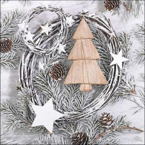 AMB.33317810 White Christmas papírszalvéta 33x33cm, 20db-os