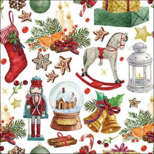 AMB.33317940 Vintage ornaments papírszalvéta 33x33cm, 20db-os