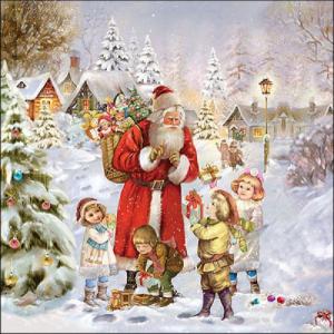 AMB.33317970 Santa bringing presents papírszalvéta 33x33cm 20db-os