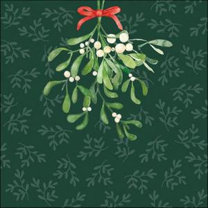 AMB.33318055 Hanging mistletoe green papírszalvéta 33x33cm, 20db-os