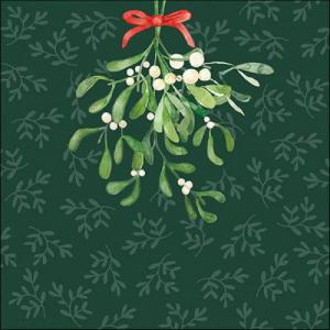 AMB.33318055 Hanging mistletoe green papírszalvéta 33x33cm, 20db-os