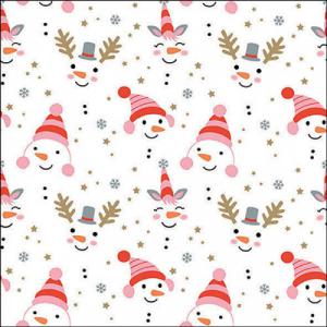 AMB.33318850 Funny snowmen papírszalvéta 33x33cm, 20db-os