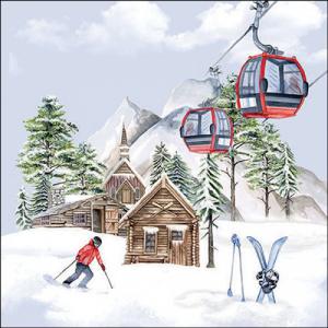 AMB.33318855 Ski hut papírszalvéta 33x33cm, 20db-os