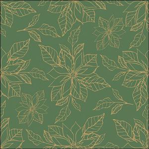 AMB.33318953 Poinsettia outline green papírszalvéta 33x33cm, 20db-os