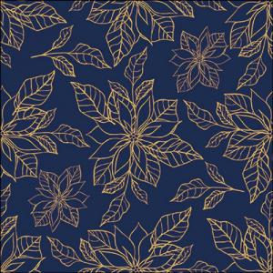 AMB.33318954 Poinsettia outline blue papírszalvéta 33x33cm, 20db-os