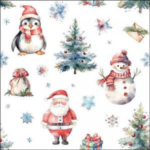 AMB.33318960 Christmas trio white papírszalvéta 33x33cm, 20db-os