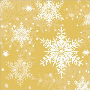 AMB.33319123 Snowflakes gold papírszalvéta 33x33cm, 20db-os