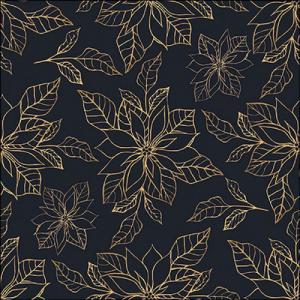 AMB.33319270 Poinsettia outline black papírszalvéta 33x33cm, 20db-os