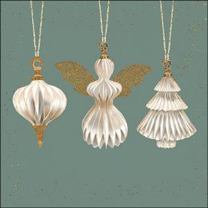 AMB.33319286 Paper ornaments sage papírszalvéta 33x33cm, 20db-os