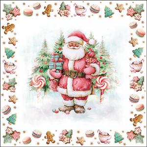 AMB.33319970 Santa sweets papírszalvéta 33x33cm, 20db-os