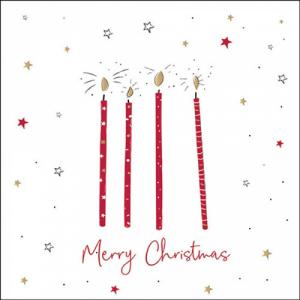 AMB.33320027 X-mas candles red papírszalvéta 33x33cm, 20db-os