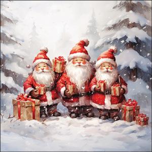 AMB.33320050 Santa triplets papírszalvéta 33x33cm, 20db-os
