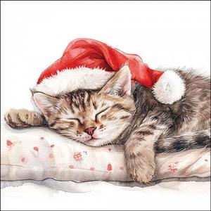 AMB.33320080 Dreaming about X-Mas papírszalvéta 33x33cm, 20db-os,cicás