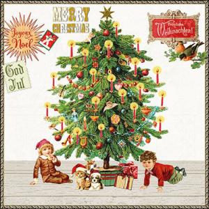 AMB.33320132 Under the X-Mas tree white papírszalvéta 33x33cm, 20db-os