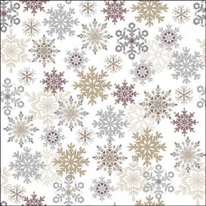 AMB.33320225 Snowflakes all over white papírszalvéta 33x33cm, 20db-os