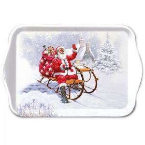 AMB.33715280 Santa On Sledge műanyag kistálca 13x21cm