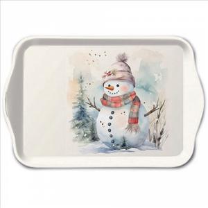 AMB.33718890 Snowman in nature műanyag kistálca 13x21cm