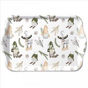 AMB.33720190 Forest gnomes white műanyag kistálca 13x21cm