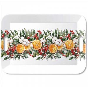 AMB.33919935 Winter oranges műanyag nagytálca 33x47cm