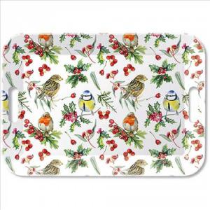 AMB.33919955 Birds in Winter műanyag nagytálca 33x47cm