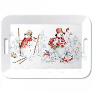 AMB.33920095 Sporty snowmen műanyag nagytálca 33x47cm