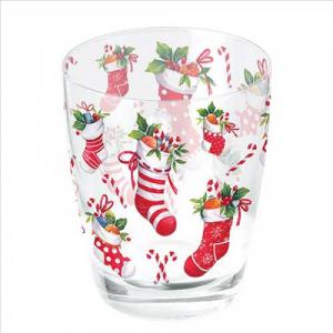 AMB.34320200 X-mas stockings white üvegpohár 0,25l