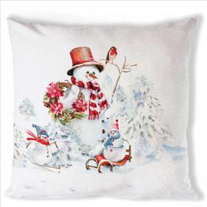 AMB.36220095 Sporty snowmen párnahuzat 40x40cm, 100% pamut
