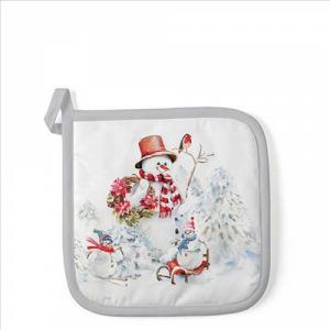 AMB.36520095 Sporty snowmen edényalátét 20x20cm, 100% pamut