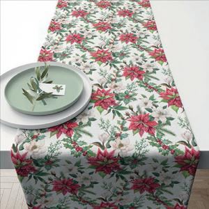 AMB.36618875 Christmas florals asztali futó 40x150cm, 100% pamut