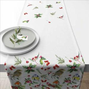 AMB.36619955 Birds in Winter asztali futó 40x150cm, 100% pamut