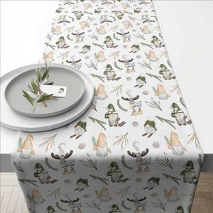 AMB.36620190 Forest gnomes white asztali futó 40x150cm, 100% pamut
