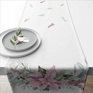 AMB.36620285 Pink poinsettia asztali futó 40x150cm, 100% pamut