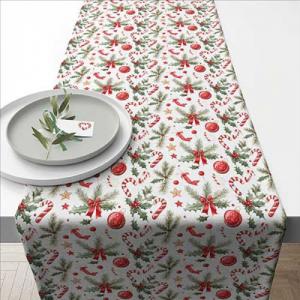 AMB.36620290 Christmas Elements asztali futó 40x150cm, 100% pamut