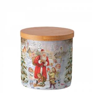 AMB.37417970 Santa bringing presents porcelán konyhai tároló 10x10cm