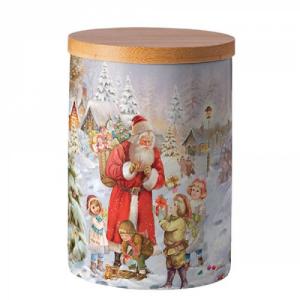 AMB.37517970 Santa bringing presents porcelán konyhai tároló 13,5x10cm