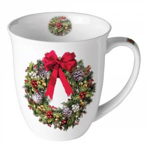 AMB.38416550 Bow On Wreath porcelánbögre 0,4L