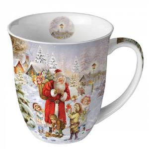 AMB.38417970 Santa bringing presents porcelánbögre 0,4l