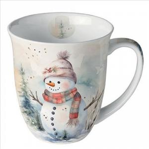 AMB.38418890 Snowman in nature porcelánbögre 0,4l