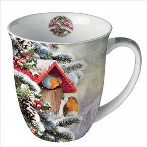 AMB.38419100 House with robins porcelánbögre 0,4l