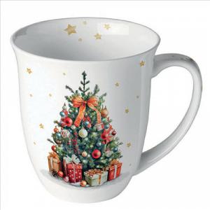 AMB.38419175 Decorated Christmas tree porcelánbögre 0,4l