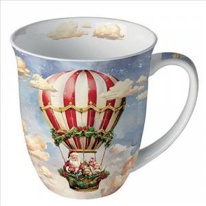 AMB.38419230 Santa's air balloon porcelánbögre 0,4l