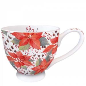 AMB.38816490 Poinsettia And Berries porcelánbögre 0,45L