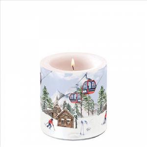 AMB.39218855 Ski hut ávilágítós gyertya 8x7,5cm