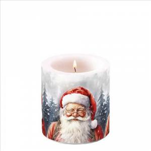 AMB.39219075 Happy Santa átvilágítós gyertya 8x7,5cm