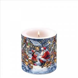 AMB.39220055 Talking to Santa átvilágítós gyertya 8x7,5cm